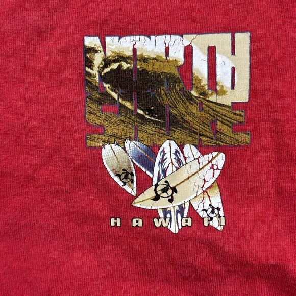 Vintage Shirt Adult XL Tank Top Red‎ Surfing Beach Hawaii Graphic Y2K - Picture 3 of 8